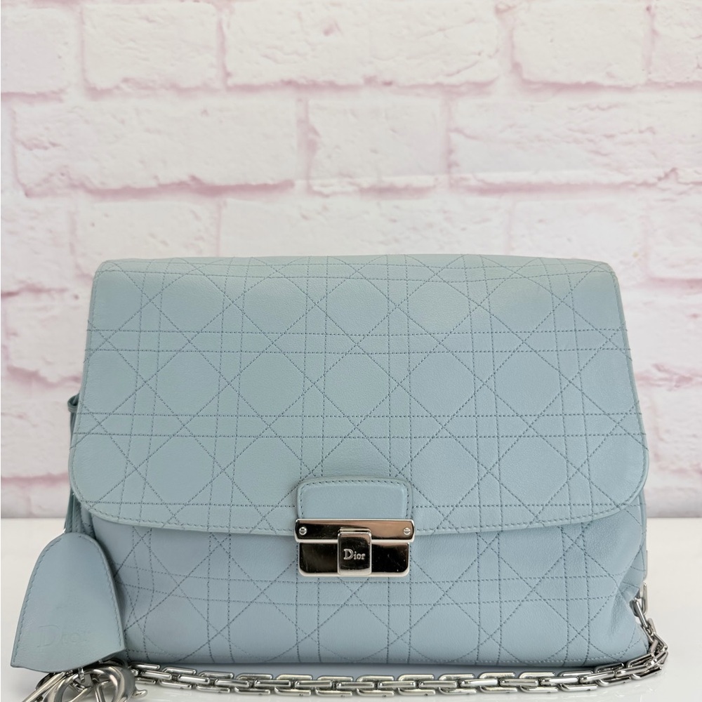 Dior Light Blue Cannage Leather Diorling Shoulder Bag - Picture 2 of 16